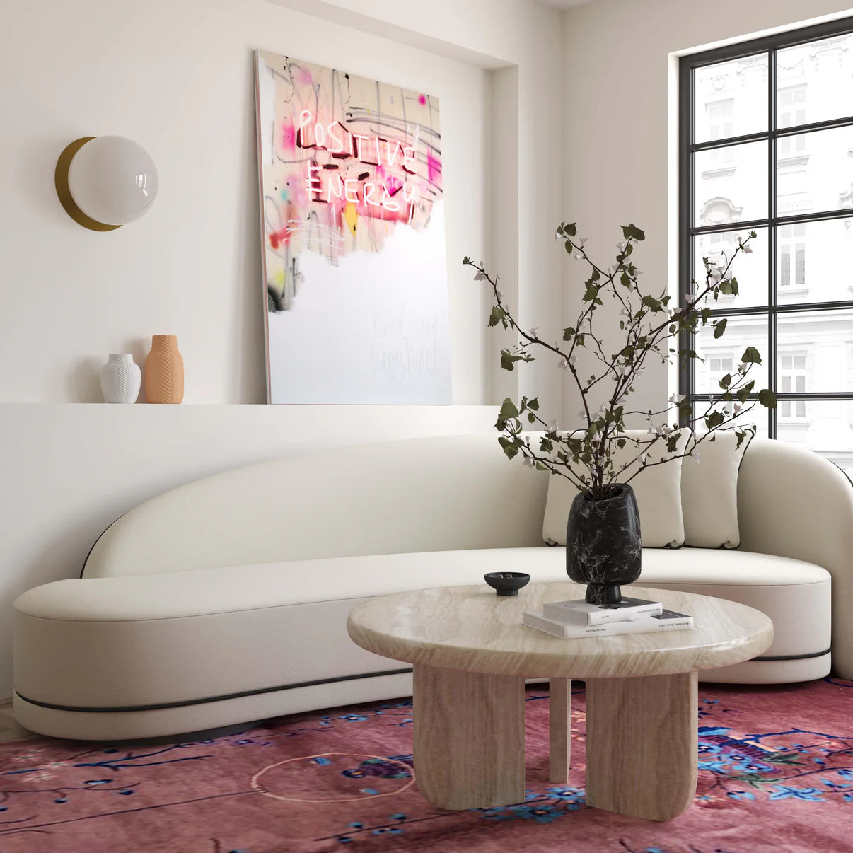 Patrizia 36” Faux Travertine Coffee Table | Indoor & Outdoor