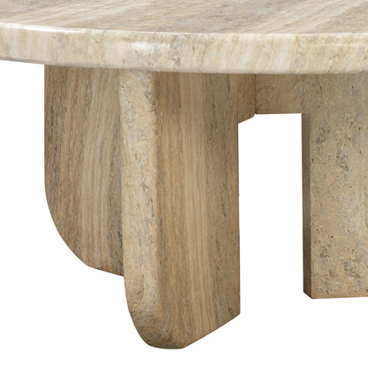 Patrizia 36” Faux Travertine Coffee Table | Indoor & Outdoor