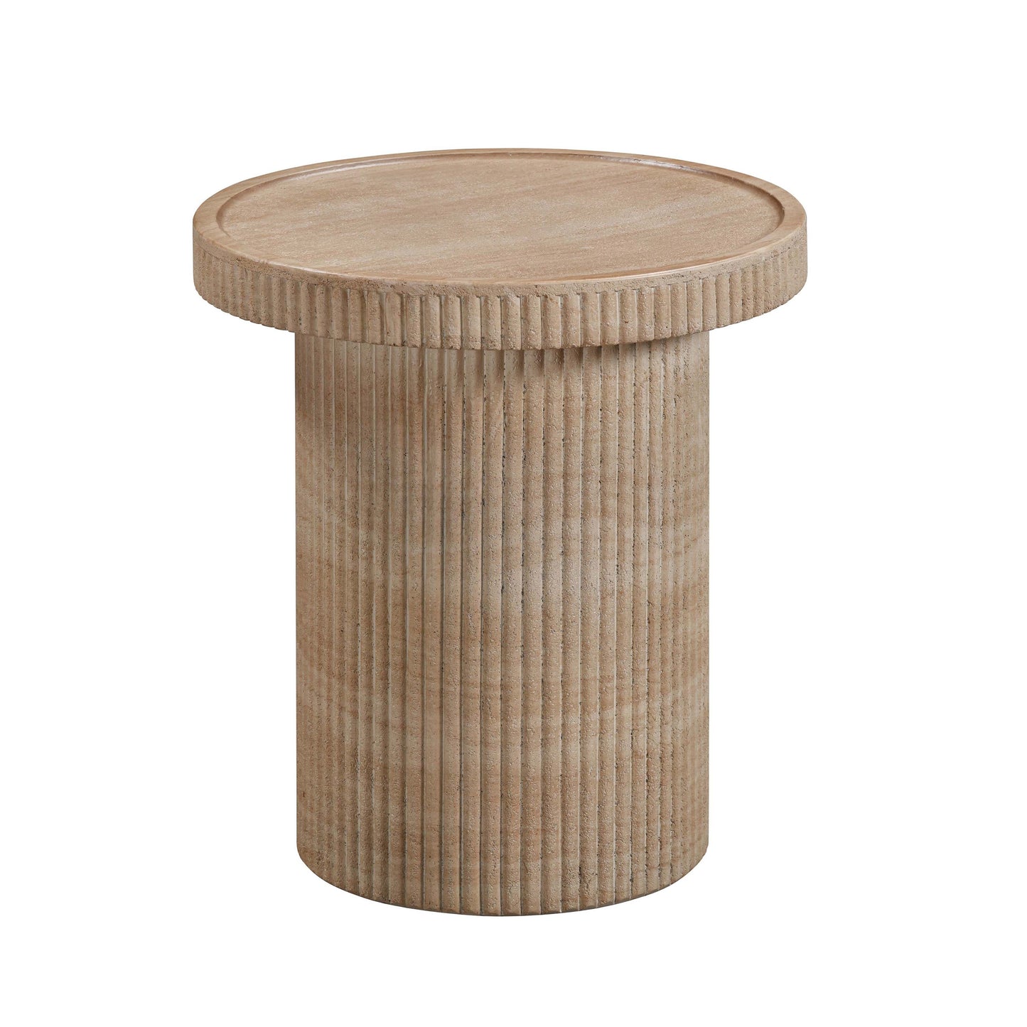 Darcy Concrete Indoor/Outdoor Side Table - Travertine