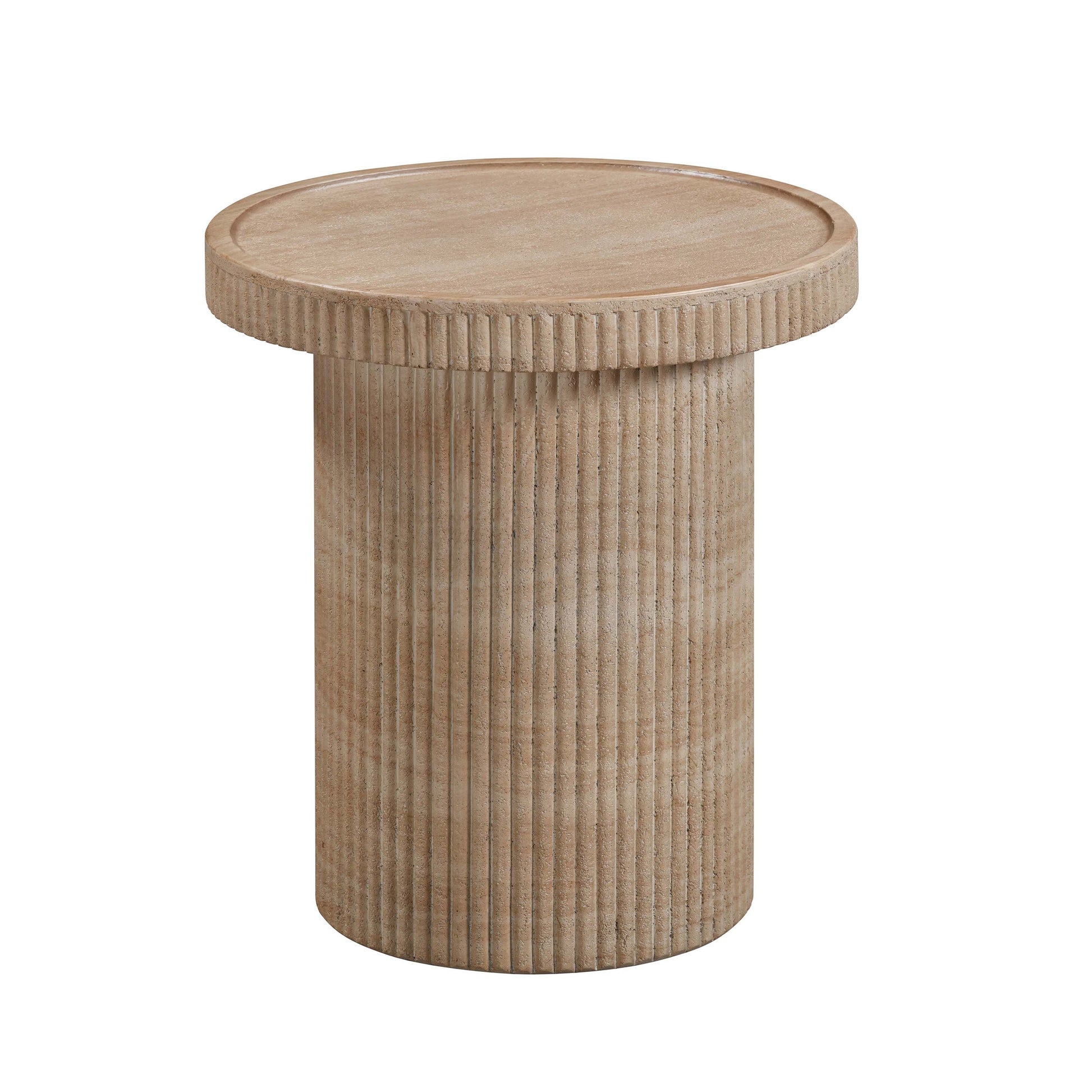 Darcy Concrete Indoor/Outdoor Side Table - Travertine