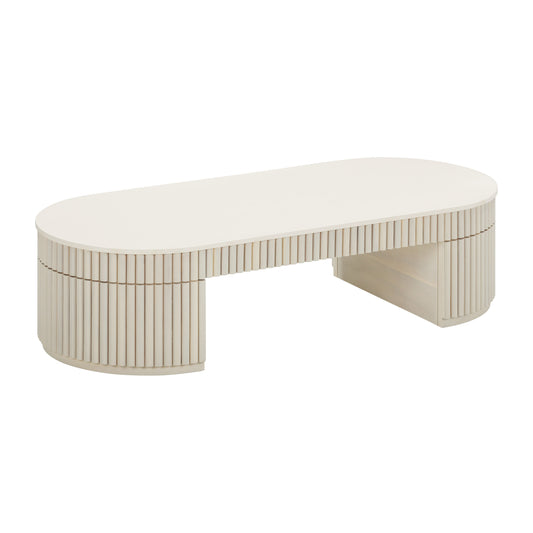 Bella 48" Cream Oval Coffee Table - Default Variant