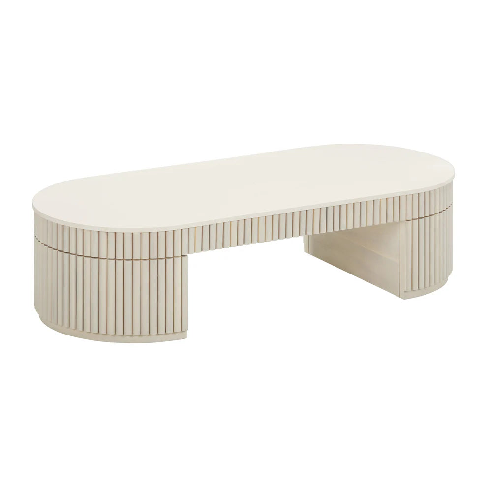 Bella 48" Cream Oval Coffee Table