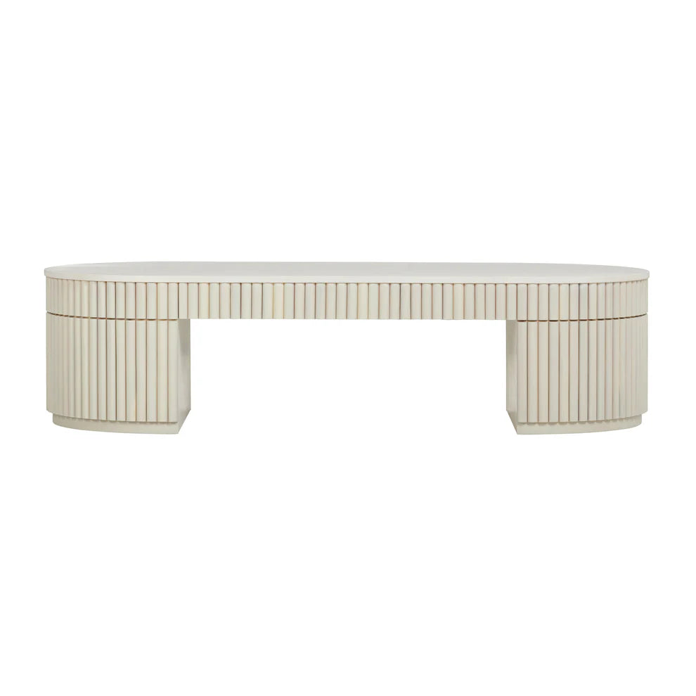Bella 48" Cream Oval Coffee Table