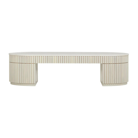 Bella 48" Cream Oval Coffee Table