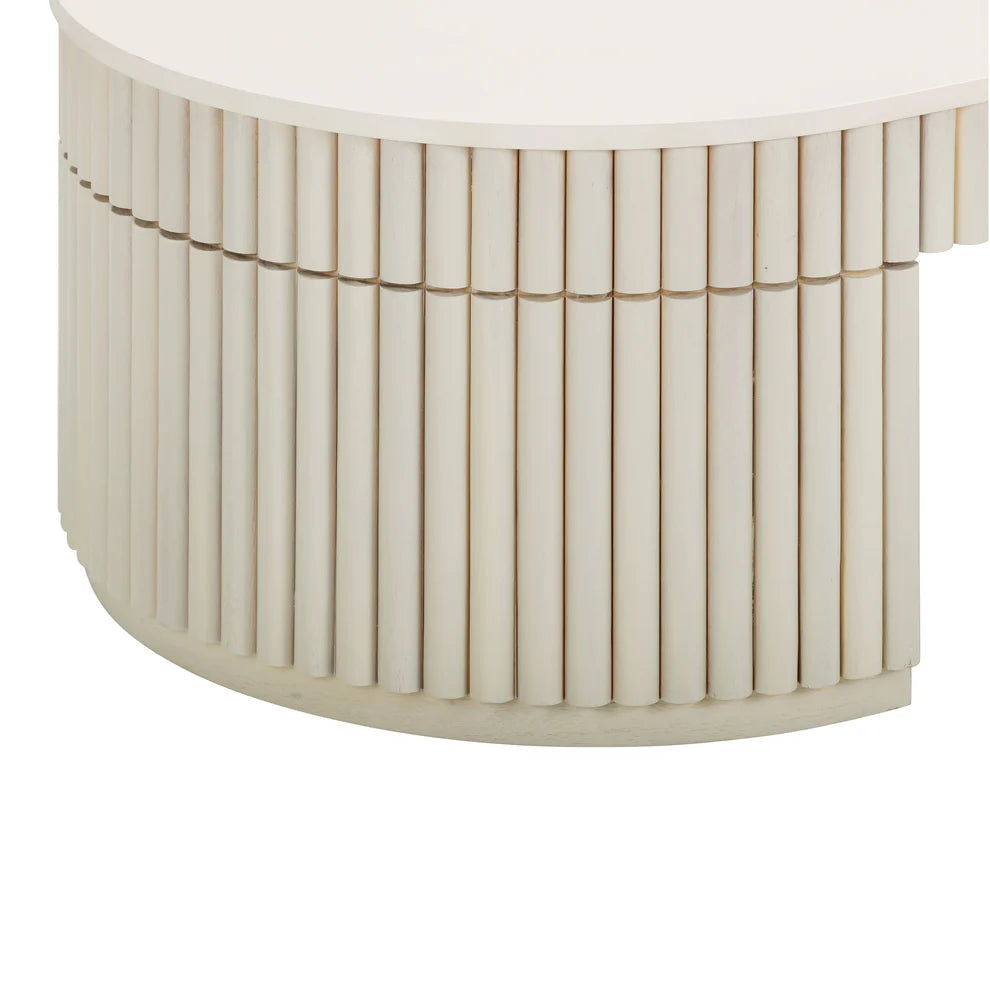 Bella 48" Cream Oval Coffee Table