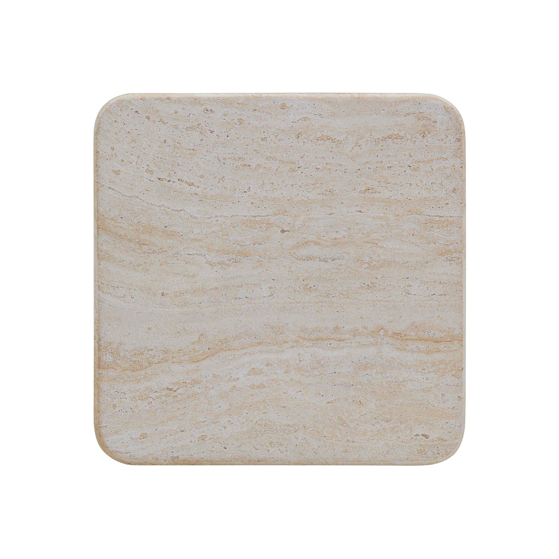 Brut Faux Travertine &amp; Breccia Concrete Indoor/Outdoor Side Table