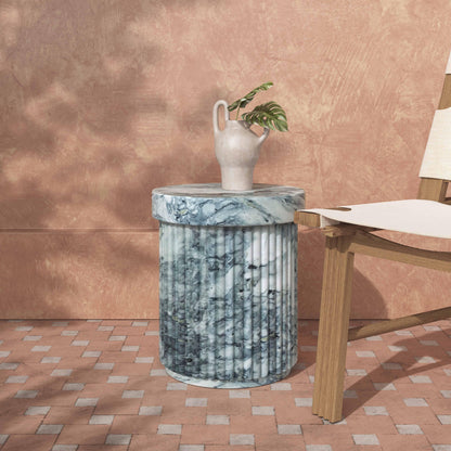 Serafina Faux Marble Concrete Indoor / Outdoor Side Table