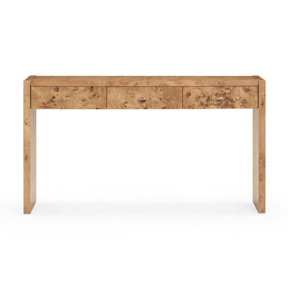Brandyss 54" Burl Console Table - Honey