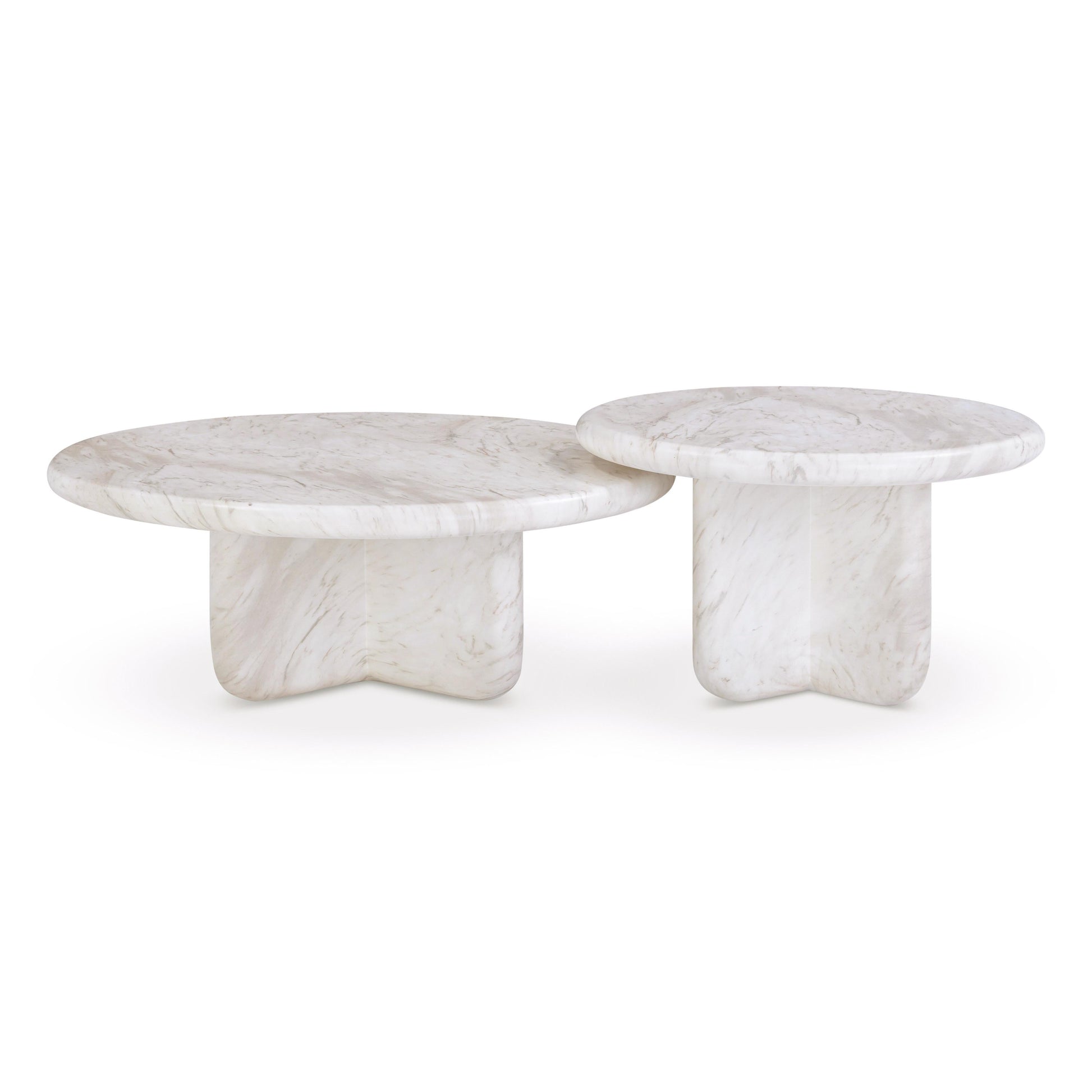 Juju 2-Piece Faux Marble Indoor/Outdoor Nesting Coffee Table Set - Default Variant