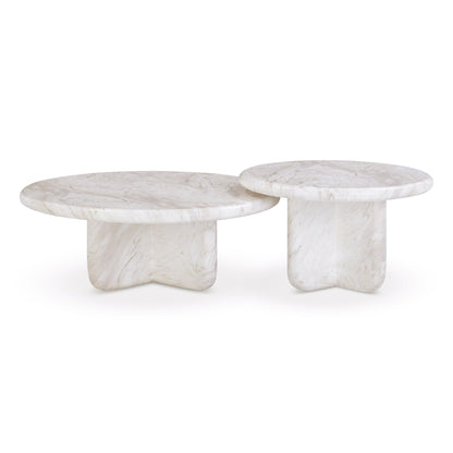 Juju 2-Piece Faux Marble Indoor/Outdoor Nesting Coffee Table Set - Default Variant