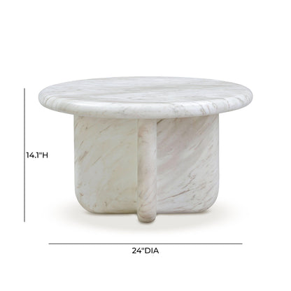 Juju Faux Marble Indoor/Outdoor Round Coffee Table (24"-32")