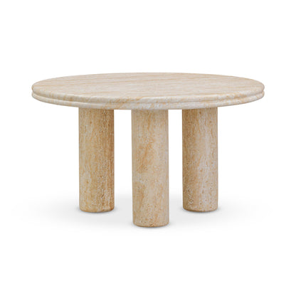 Amora Faux Travertine Indoor/Outdoor Round Accent Table (26"-32") - 26"