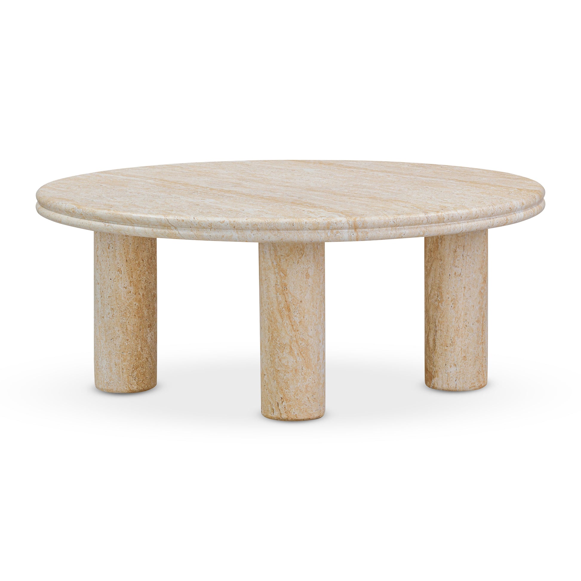 Amora 2-Piece Faux Travertine Indoor/Outdoor Nesting Accent Table Set