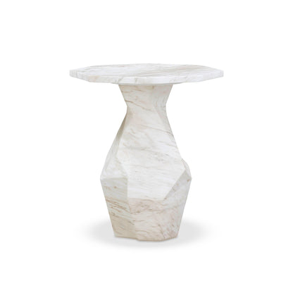 Esme Faux Marble Indoor / Outdoor Round Side Table - Default Variant
