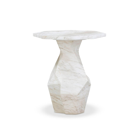 Esme Faux Marble Indoor / Outdoor Round Side Table - Default Variant