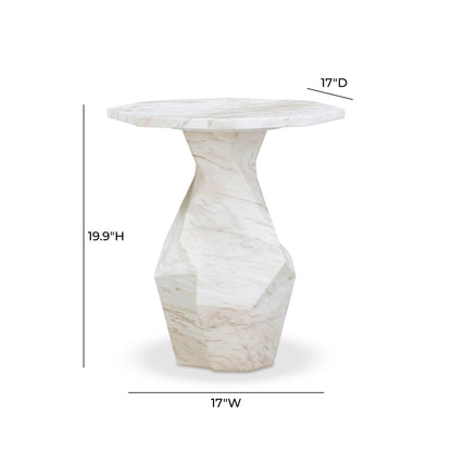 Esme Faux Marble Indoor / Outdoor Round Side Table