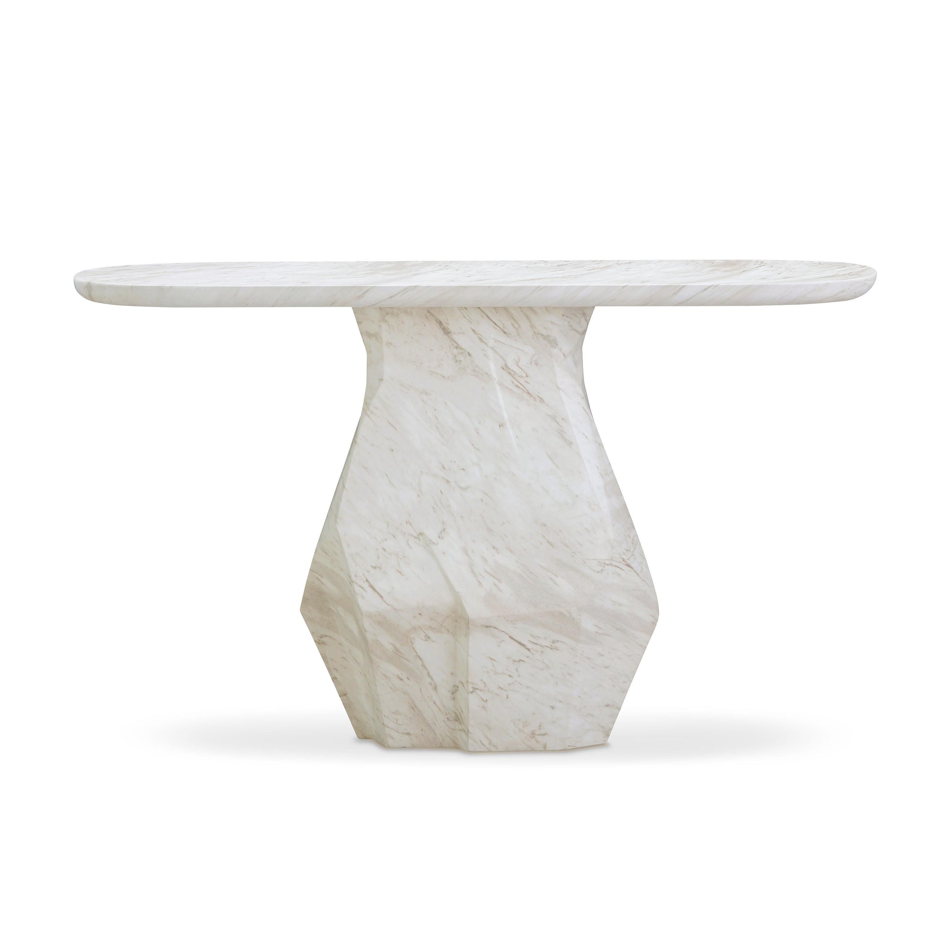 Esme 54" Faux Marble Indoor / Outdoor Long Console Table - Default Variant