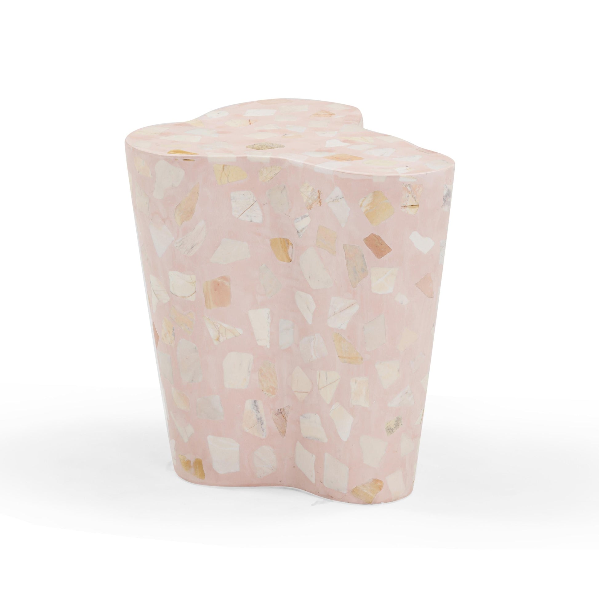 Slab Faux Terrazzo Indoor/Outdoor Side Table - Pink