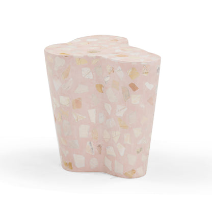 Slab Faux Terrazzo Indoor/Outdoor Side Table - Pink