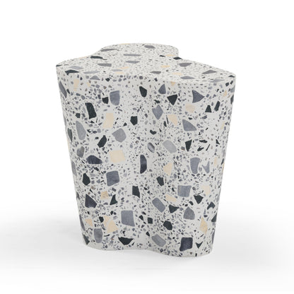 Slab Faux Terrazzo Indoor/Outdoor Side Table - Black and White