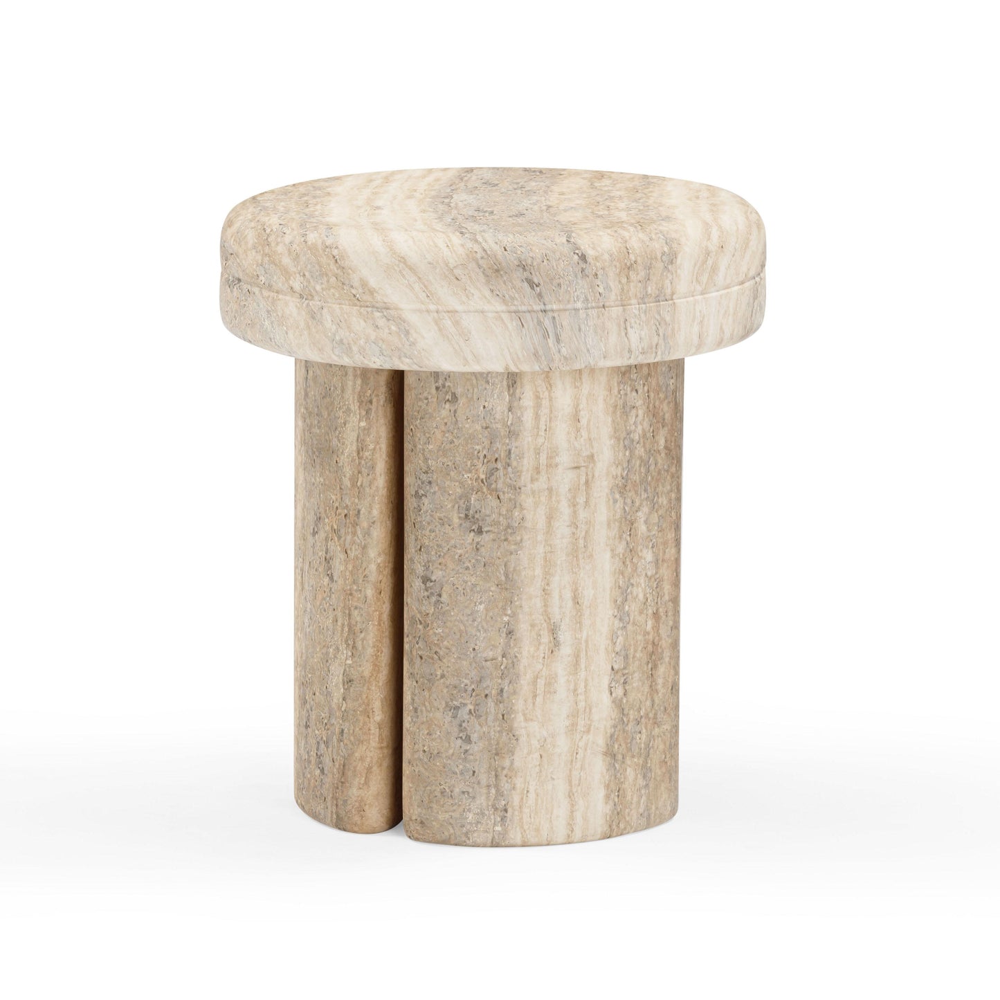 Sheila Textured Concrete Indoor / Outdoor Side Table - Travertine