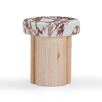 Sheila Textured Concrete Indoor / Outdoor Side Table - Multi/Natural