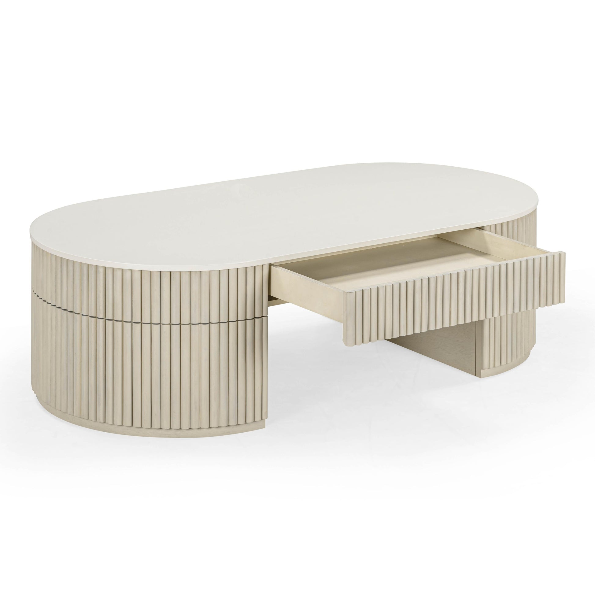 Bella 52" Cream Large Storage Coffee Table - Default Variant