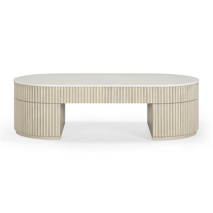 Bella 52" Cream Large Storage Coffee Table