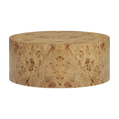 Fig 36" Natural Burl Drum Round Coffee Table - Default Variant