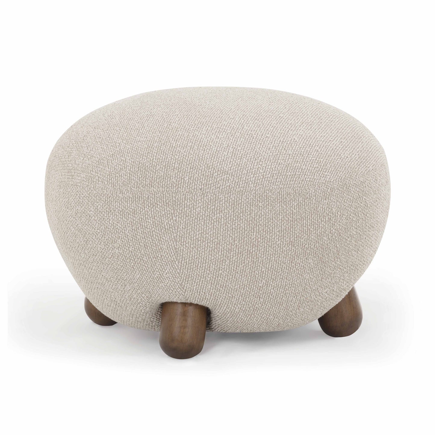 Pucker Warm Grey Performance Boucle Ottoman