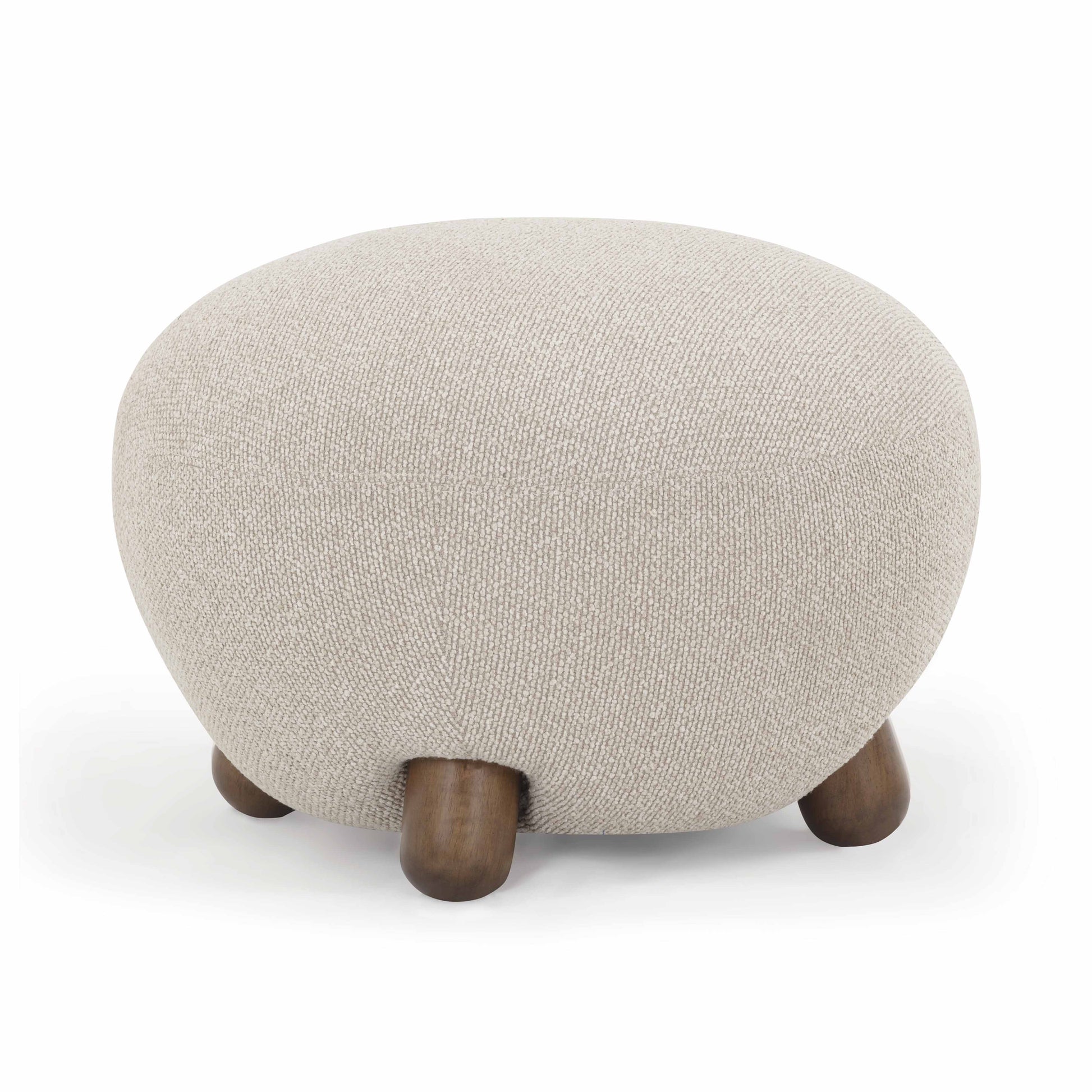 Pucker Warm Grey Performance Boucle Ottoman
