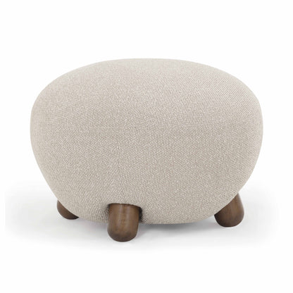Pucker Warm Grey Performance Boucle Ottoman