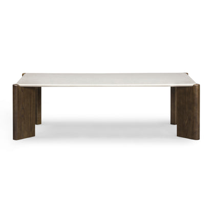 Restis 52" Cream Quartz Rectangular Coffee Table - Default Variant
