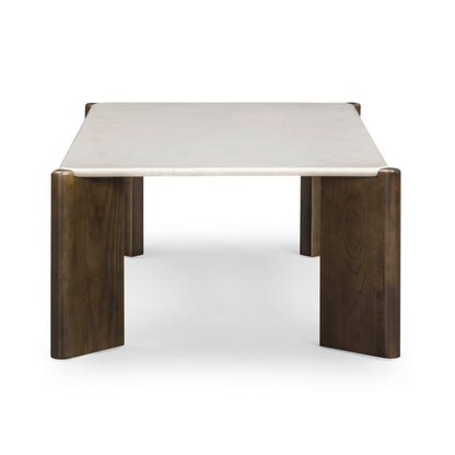 Restis 52" Cream Quartz Rectangular Coffee Table
