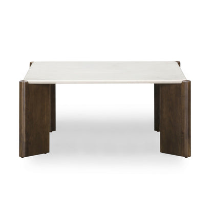 Restis 33.5" Cream Quartz Square Coffee Table - Default Variant