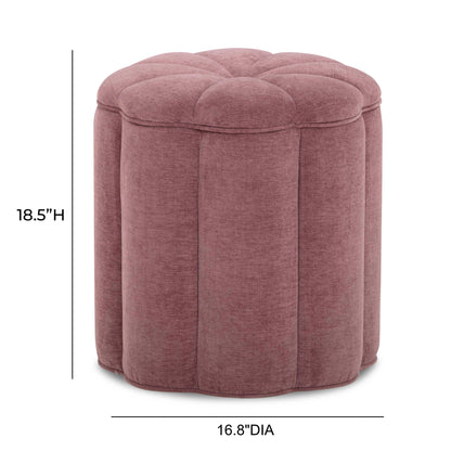 Fleur Textured Performance Velvet Storage Ottoman