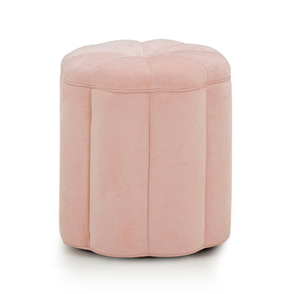 Fleur Textured Performance Velvet Storage Ottoman - Pink