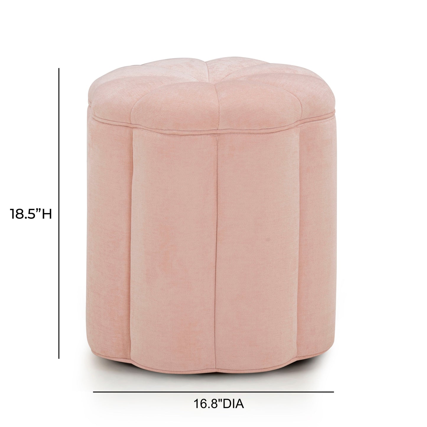 Fleur Textured Performance Velvet Storage Ottoman