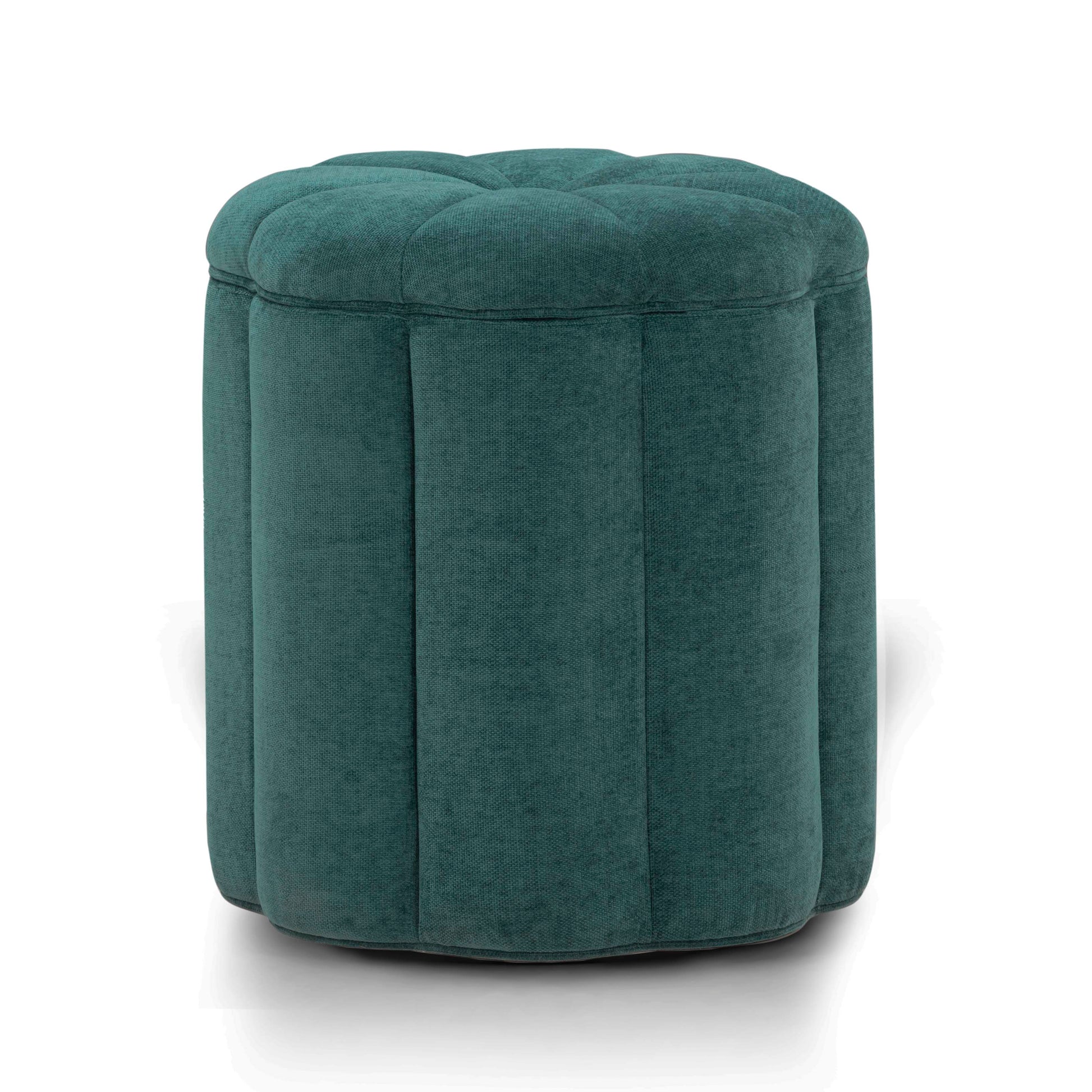 Fleur Textured Performance Velvet Storage Ottoman - Peacock