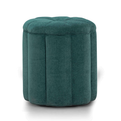 Fleur Textured Performance Velvet Storage Ottoman - Peacock