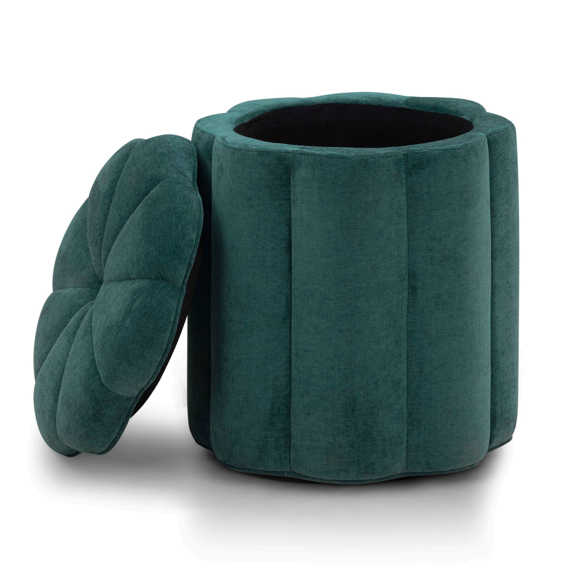 Fleur Textured Performance Velvet Storage Ottoman