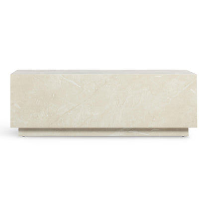 Romy 47" Rectangular Coffee Table - Cream Travertine