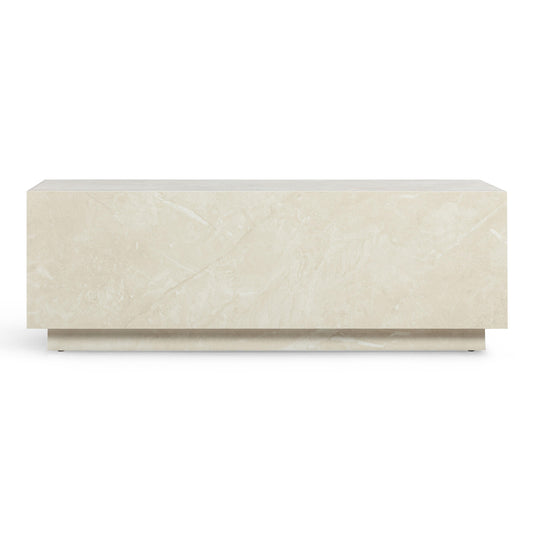 Romy 47" Rectangular Coffee Table - Cream Travertine