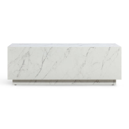 Romy 47" Rectangular Coffee Table - White Marble
