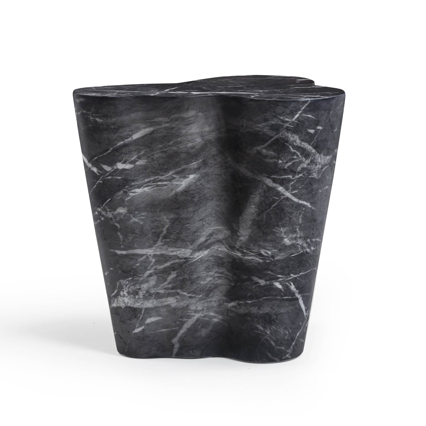 Slab Concrete Indoor/Outdoor Side Table (18"-22") - Black Marble / Tall