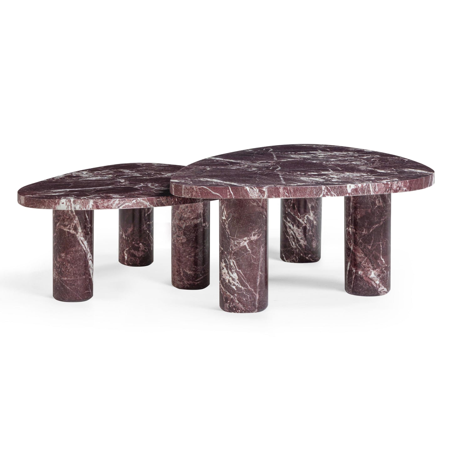 Libby 2-Piece Faux Red Levanto Marble Indoor/Outdoor Nesting Coffee Table Set - Default Variant