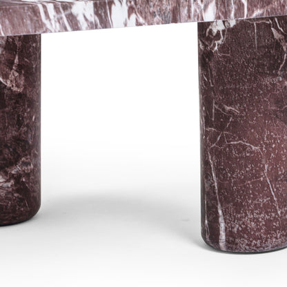 Libby Faux Red Levanto Marble Indoor/Outdoor Coffee Table (36"-48")