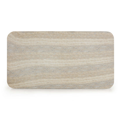 Tyche 55" Faux Travertine Indoor/Outdoor Concrete Rectangular Coffee Table