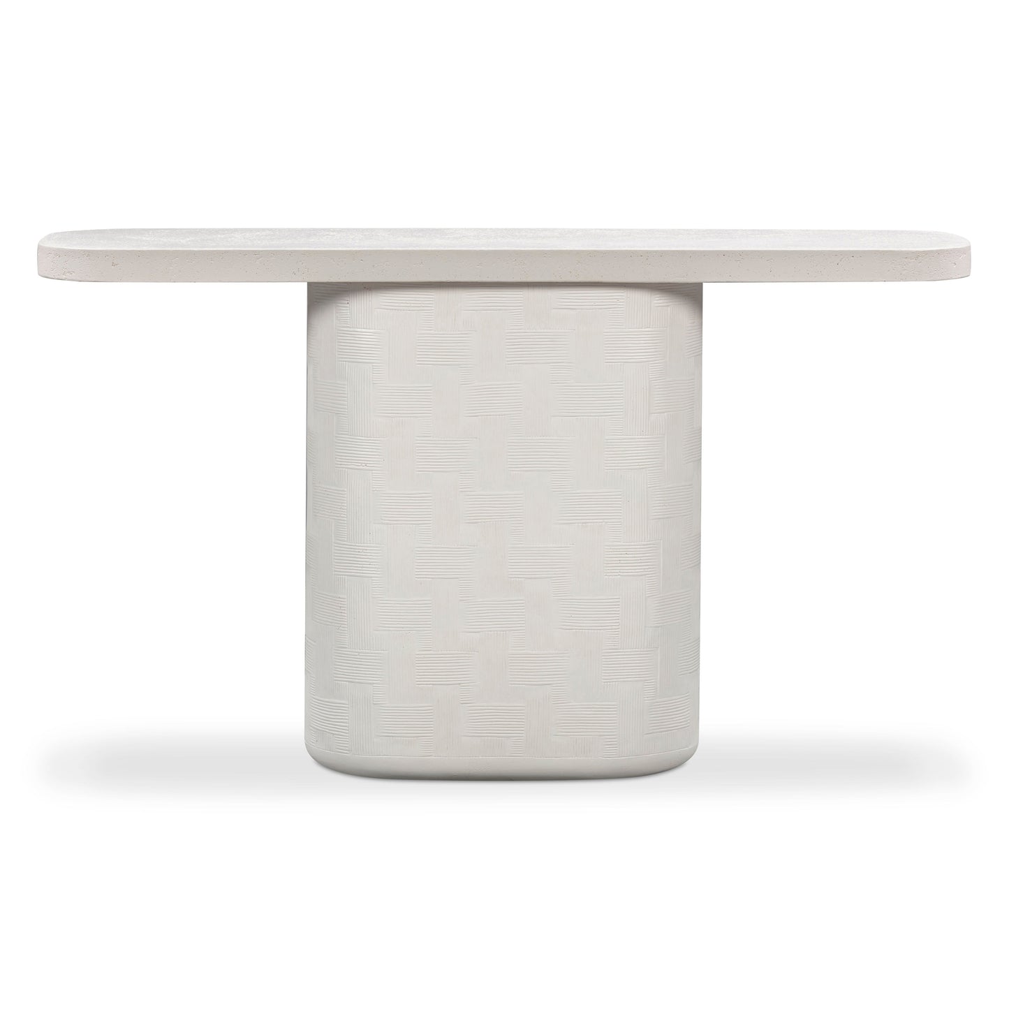 Suraya 55" Indoor/Outdoor Concrete Console Table - Ivory