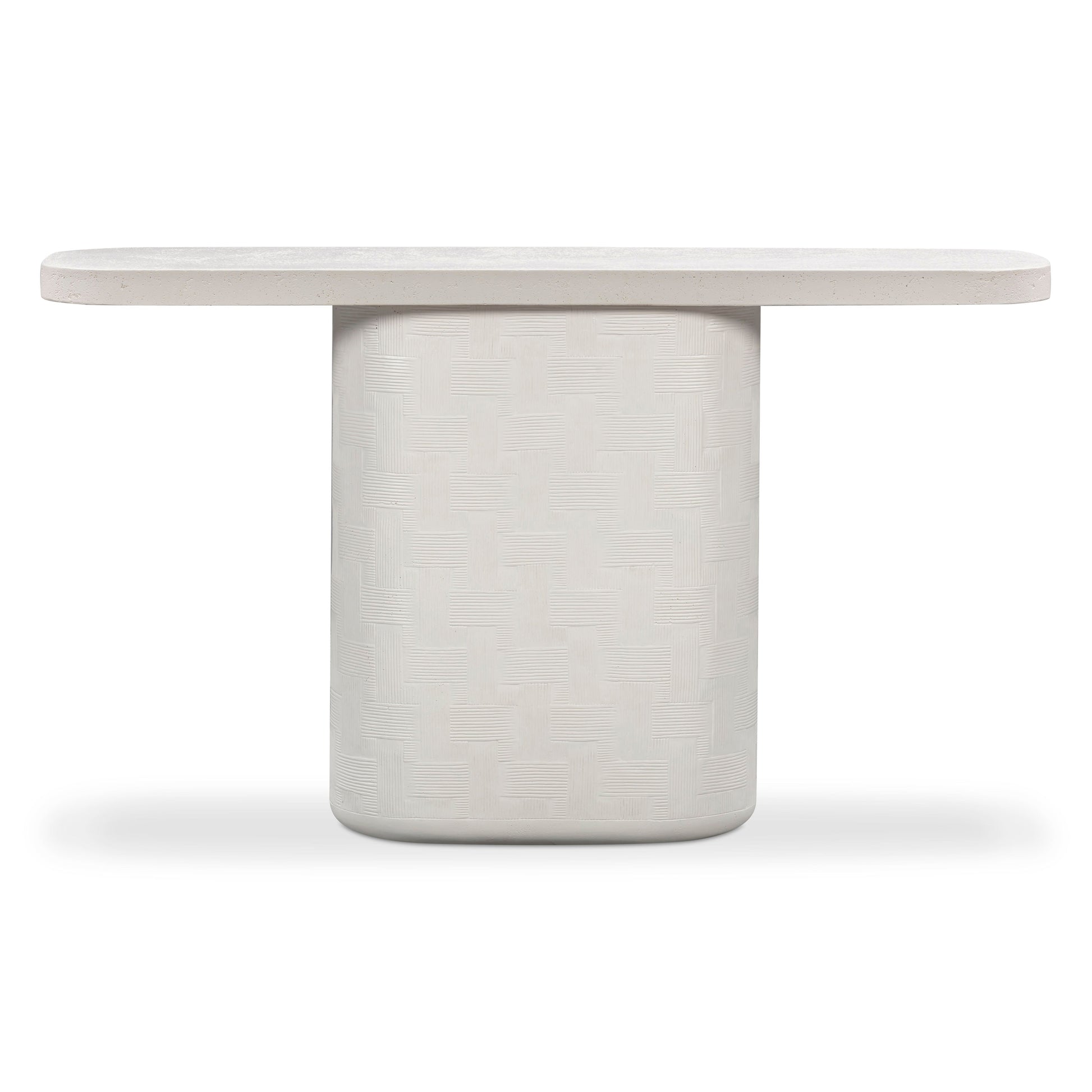 Suraya 55" Indoor/Outdoor Concrete Console Table - Ivory